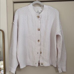 Women's White Button-Up Sweater